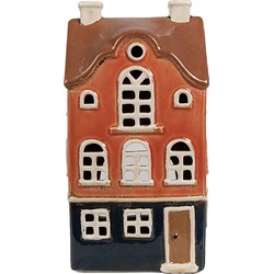 Clayre & Eef Waxinelichthouder Huis 12x9x22 cm Oranje Keramiek Theelichthouder