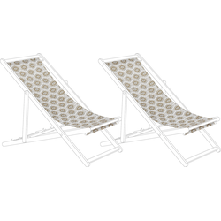 ANZIO/AVELLINO - Ligstoel doek set van 2 - Zandbeige - Polyester