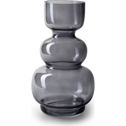 Bloemenvaas - smoke grijs/transparant glas - H25 x D14 cm - Vazen