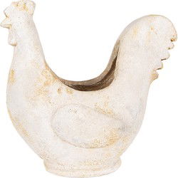Clayre & Eef Bloempot Kip Beige Keramisch materiaal