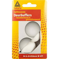 Deurbuffers 38mm rond wit 2st
