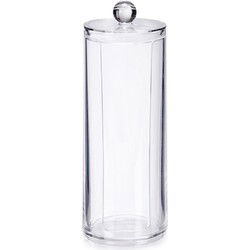 Berilo Make up watjes/watten schijfjes houder/dispenser - 7 x 20 cm - kunststof - Opbergbox