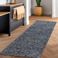 Hoogpolig Loper - Lorium Antraciet - Wit - Grijs - 80 X 300 CM