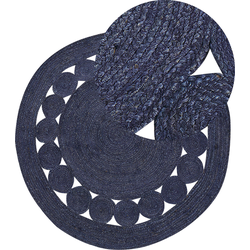 KOYUNLU - Laagpolig vloerkleed - Donkerblauw -  120 cm - Jute