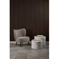 Salontafel Wit Marmerlook MDF - Rond 58x58x40cm - Lima