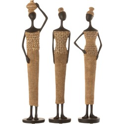  J-Line Decoratie Figuur Afrikaanse Vrouwen Schelpen - Small