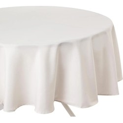 Tafelkleed rond 180 cm ivoor wit polyester - Tafellakens