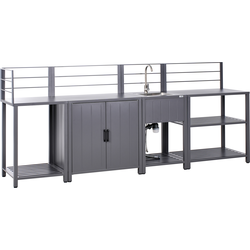 Beliani VIGGIANO - Buitenkeuken-Grijs-Aluminium