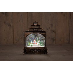 B.O. Lantern Snowman Glitter Water Led Warm White 22X8X29 cm