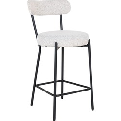 Counter Stoel Wit Stof - Zithoogte 65cm - 46x39x90cm - Badalona