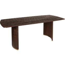 PTMD Ostara Brown mango wood diningtable 200cm gold leg