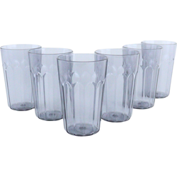 OTIX Kunststof Drinkglazen - Herbruikbaar - Set van 6 - Waterglas - Groot - 350ml - Transparant - Grijs - Kunststof - ECLIPSE