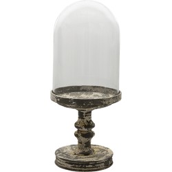 Clayre & Eef Stolp  Ø 21x49 cm Metaal Glas Rond Glazen Stolp