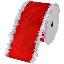 Clayre & Eef Decoratie Lint 63 mm x 5 m Rood Synthetisch
