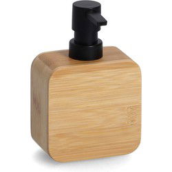 Zeller Zeeppompje/dispenser - luxe - bamboe hout - 15 cm - Zeeppompjes