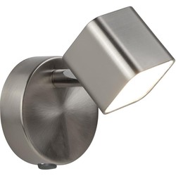 Landelijke Wandlamp - Bussandri Exclusive - Metaal - Landelijk - LED - L: 9cm - Voor Binnen - Woonkamer - Eetkamer - Zilver