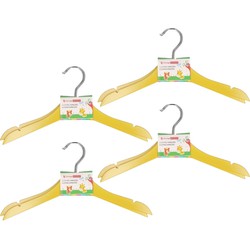 Gele kinder kleerhangers van hout 24x stuks - Kledinghangers