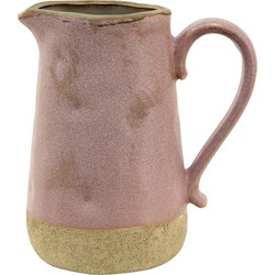 Clayre & Eef Decoratie Kan  2200 ml Roze Beige Keramiek Decoratie Vaas