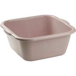 Plasticforte teiltje/afwasbak - vierkant - kunststof - 6 liter - 31 x 29 x 13 cm - Taupe - Afwasbak