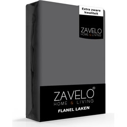 Zavelo Flanel Laken Antraciet-2-persoons (200x260 cm)