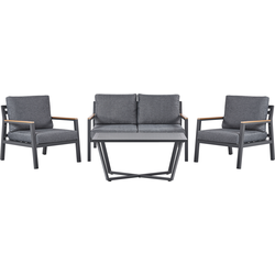 DELIA - Loungeset voor 4 - Donkergrijs - Aluminium
