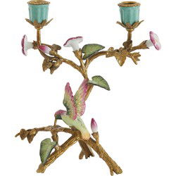 Light&living Kandelaar 21,5x16x25,5 cm HUMMINGBIRD groen+roze