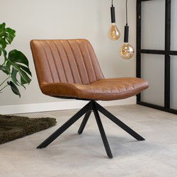 Draaibare fauteuil industrieel Leon cognac
