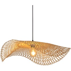 Groenovatie Bamboe Hanglamp XL, Handgemaakt, Naturel, ⌀100 cm