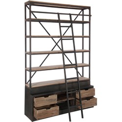 Industriële stijl 5-verdiepingen plank met ladder