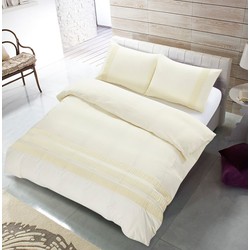 Hotel Home Collection - Dekbedovertrek - Devon - 140x200/220 +1*60x70 cm - Creme