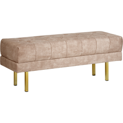 Beliani ROSEVILLE - Bedbank-Beige-Fluweel