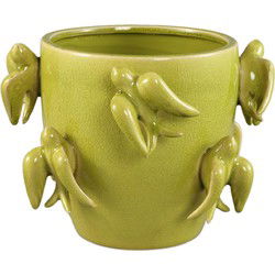 PTMD Bloempot Emmelyn - 26x26x18 cm - Keramiek - Groen