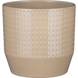 Mica Decorations Nola Bloempot - 19x19x18 cm - Keramiek - Beige