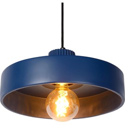 Moderne, stijlvolle rondvormige hanglamp 35 cm Ø E27 blauw