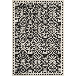 Safavieh Medallion Indoor Hand Tufted Area Rug, Cambridge Collection, CAM123, in Black & Ivory, 122 X 183 cm