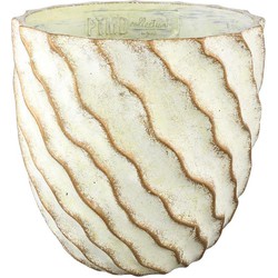 PTMD Bloempot Sharlae - 40x40x40 cm - Cement - Creme