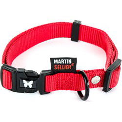 MARTIN SELLIER HALSBAND NYLON ROOD VERSTELBAAR 20 MMX40-55 CM