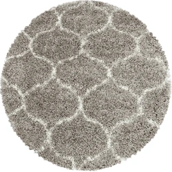 Azure Hoogpolig Beige vloerkleed - Rond - 120 X 120 CM