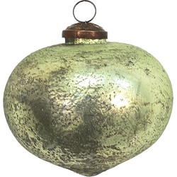 Clayre & Eef Kerstbal  Ø 10 cm Groen Glas Kerstdecoratie