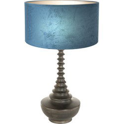 Anne Lighting - tafellamp - Bois - zwart - hout velours stof - Ø 40cm - E27 - 3763ZW