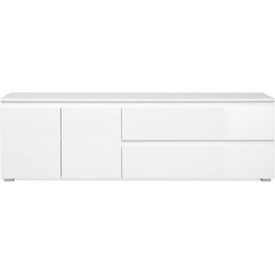 TV-meubel met 2 deuren, 1 plank en 2 laden L180 cm - PRETORIA