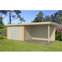 Woodlands blokhut Oregon met overkapping, 595 x 205 cm