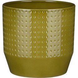 Mica Decorations Bloempot Nola - 19x19x18 cm - Keramiek - Groen