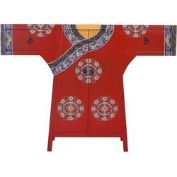 Fine Asianliving Chinese Kimono Kast Handgeschilderd Rood