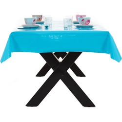 Turquoise blauwe tafelkleed/tafelzeil 140 x 250 cm rechthoekig - Tafellakens