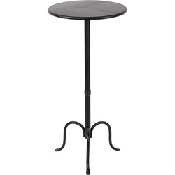 Clayre & Eef Bijzettafel Ø 38x78 cm Zwart Metaal