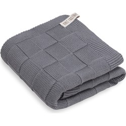 Knit Factory Gebreide Handdoek Ivy - Med Grey - 60x110 cm - Katoen