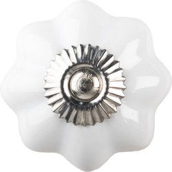 Clayre & Eef Deurknop Ø 4 cm Wit Keramiek