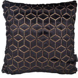 Black/Gold Geometric | 45 x 45 cm | Kussenhoes | Polyester