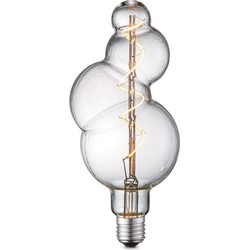 Edison Vintage LED filament lichtbron Bubbel - Helder - Spiraal - Retro LED lamp - 11/11/23cm - geschikt voor E27 fitting - Dimbaar - 4W 280lm 3000K - warm wit licht